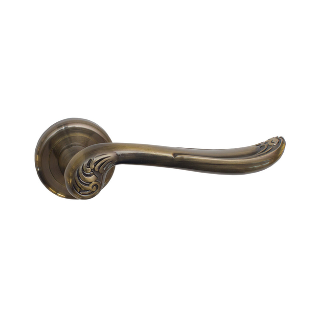 Door handle round with escutcheons MRO-20 Scandinavian standard Standard antique brass colour