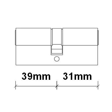 Ukse lukusüdamik 39/31mm vasekarva