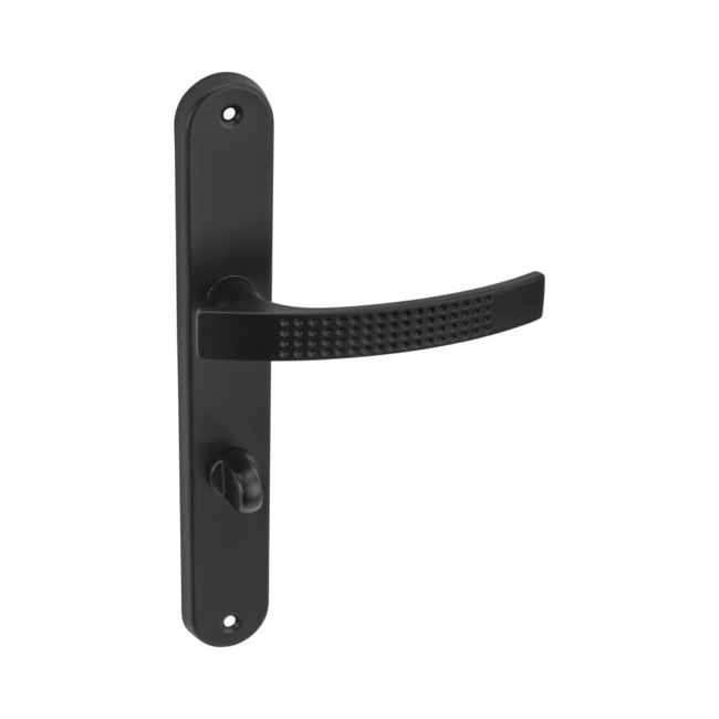 Door handle long with escutcheon ARGO Ambition 72mm/for cylinder black