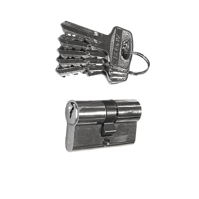 Luku turvasüdamik Apecs 25x25mm/5 võtit kroomi värvi