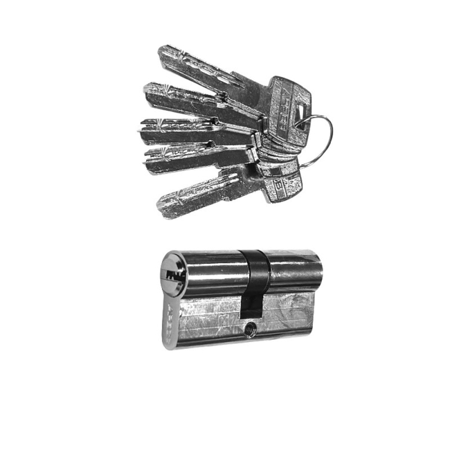 Luku turvasüdamik Apecs 30x30mm/5 võtit kroomi värvi
