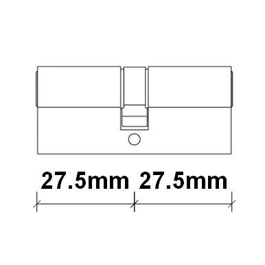 Lukusilinder 27.5x27.5mm/3 võtit. messingi värvi