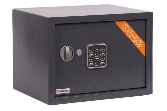 Seif elektroonilise võtmega HOME 310x200x200mm hall