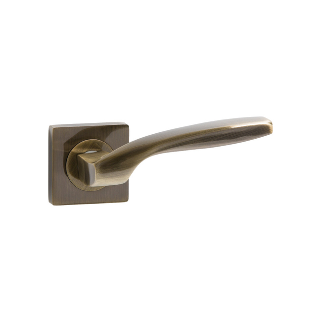 Door handle square with escutcheons MRO-75-15 antique brass colour