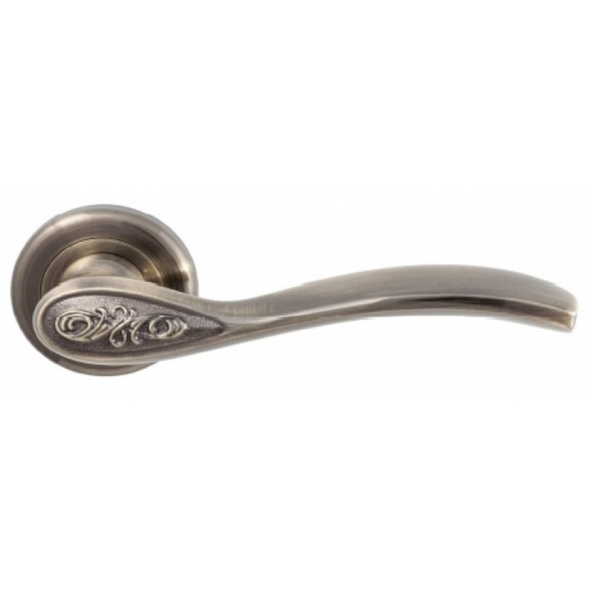Door handle round with escutcheons