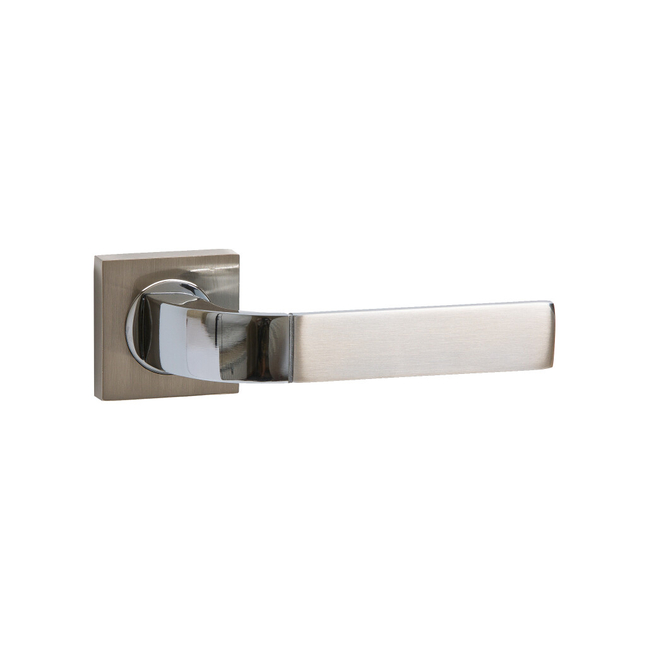 Door handle square with escutcheons A1432 nickel colour