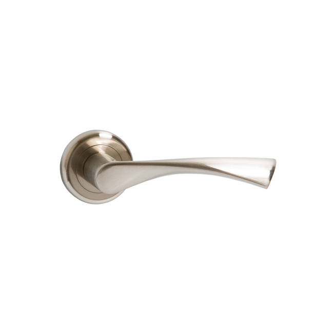 Door handle round with escutcheons A1259 nickel colour