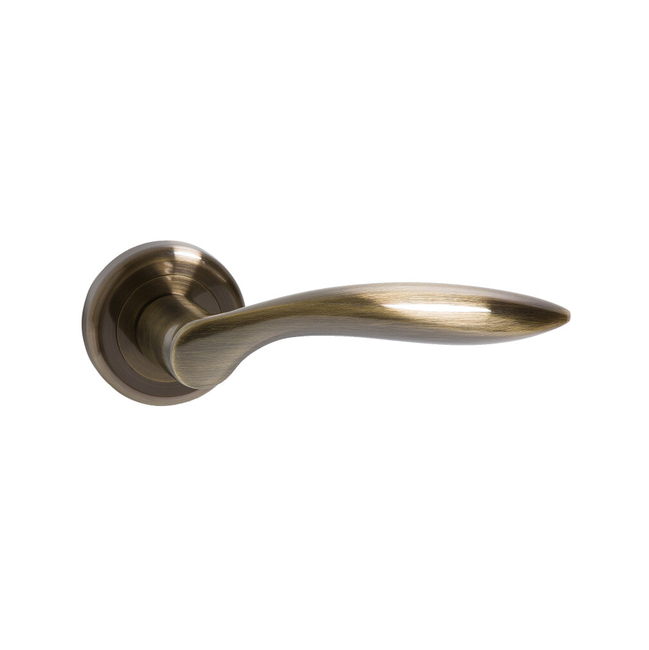 Door handle round with escutcheons A1353 antique brass colour