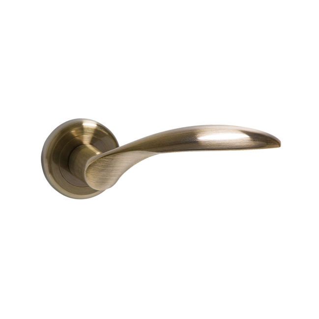 Door handle round with escutcheons A1206 antique brass colour