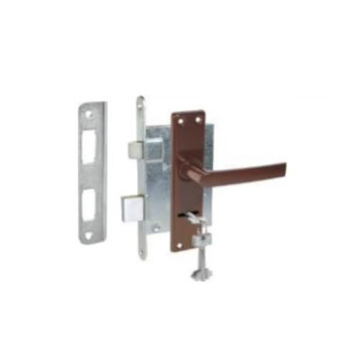 Ukselukk ukselingi ja kattekilpidega ZV9 55mm pruun